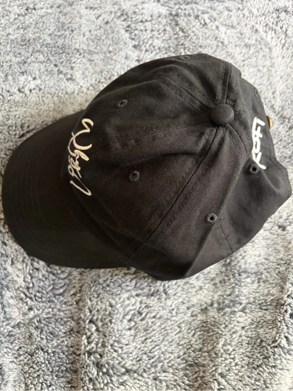 Why Not? Black Embroidered Baseball Cap